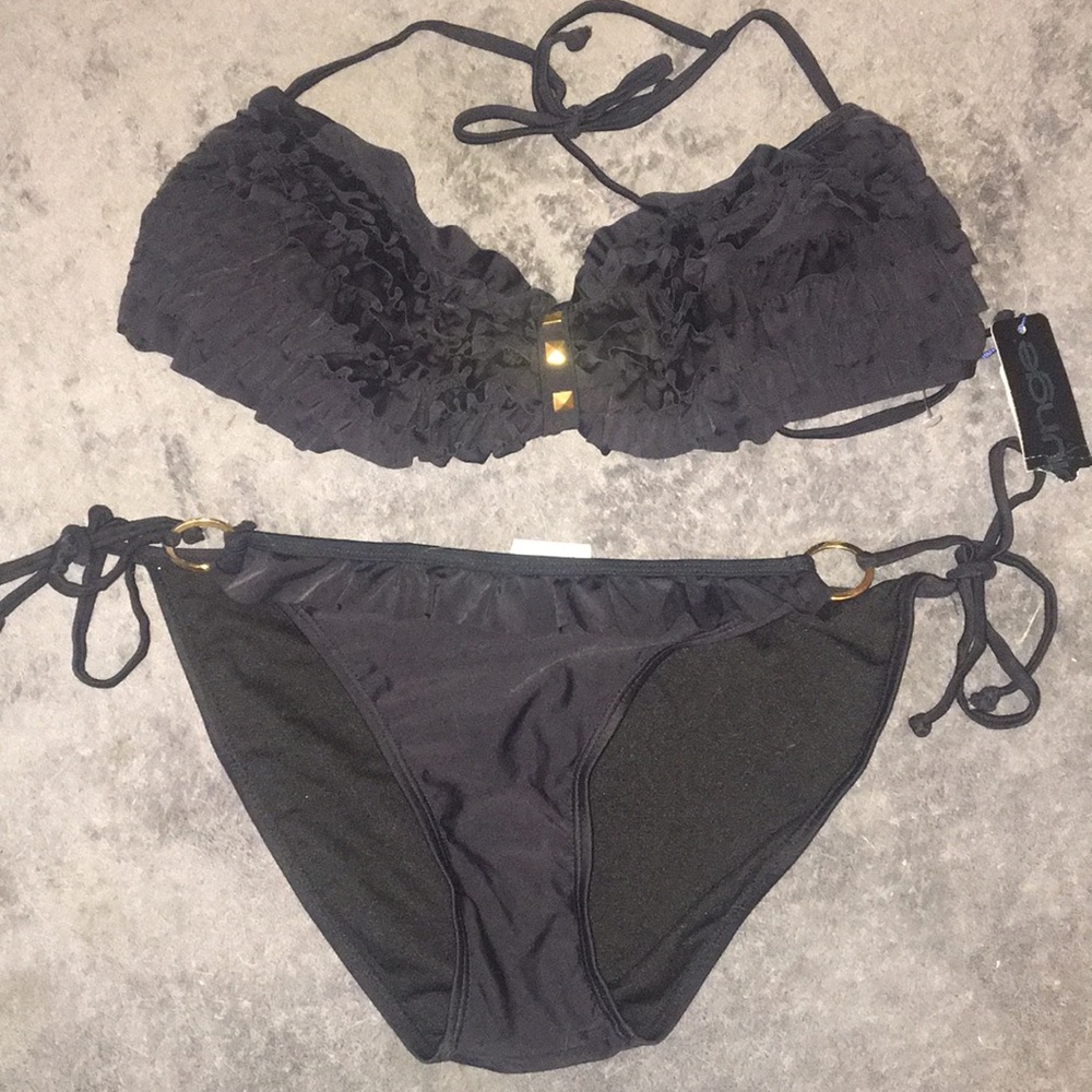 Brand New Plunge Ruffles Bikini